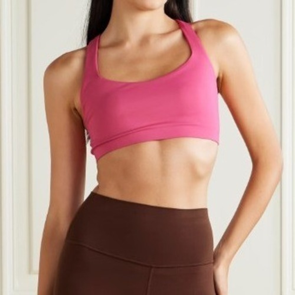 Lululemon FlexyFlex Strappy Bra Women XXS/XS Pink Strappy Yoga Sport Barbiecore